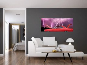 Tablou cu mașina roșie (120x50 cm)