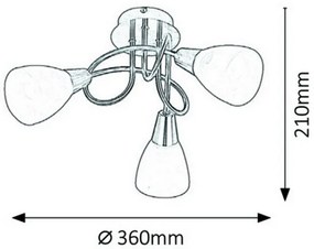 Lustră aplicată JENNA 3xE14/40W/230V crom mat Rabalux 5532