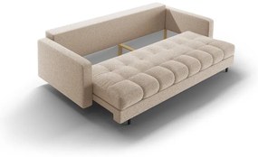 Canapea bej extensibilă, cu spațiu de depozitare cu tapițerie din țesătură bouclé 222 cm Bali – Cosmopolitan Design