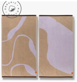 Prosoape mov lavandă/maro deschis 2 buc. din bumbac organic 50x90 cm Nova Arte – Mette Ditmer Denmark