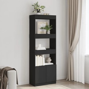 vidaXL Dulap înalt, negru, 63x33x180 cm, lemn prelucrat