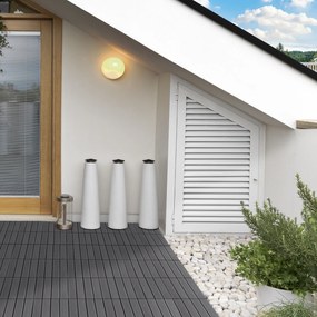 Outsunny, gresie exterior, set de 11 placi, 30x30x2.2 cm, gri | Aosom Ro