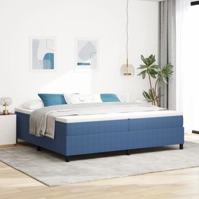vidaXL Pat cu arcuri albastru 200 x 200 cm Țesătură de catifea