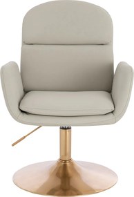 HR480N Scaun Ecru Piele Ecologica Premium Soft cu Bază Aurie