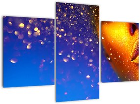 Tablou - Body art, combinație auriu-albastru (90x60 cm)