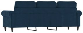 Canapea cu 3 locuri, albastru, 180 cm, catifea Albastru, 212 x 77 x 80 cm