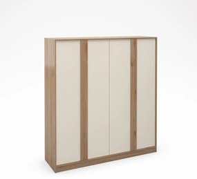 Șifonier crem/în culoare naturală cu aspect de lemn de stejar 180x197,5x53 cm Dennis – Marckeric