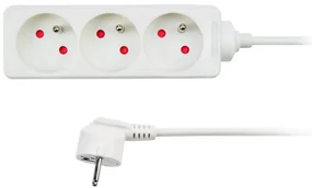Cablu prelungitor 3Z - 1,5m, alb