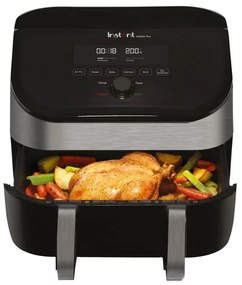 Friteuza cu aer cald Instant Pot Vortex Plus VersaZone ClearCook 140410001, 2 zone, 1700W, 8.5L, 6 programe, SyncCook, SyncFinish, Negru/Gri