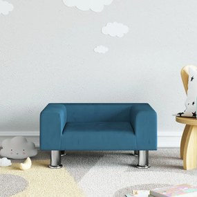 vidaXL Canapea pentru copii, albastru, 50x40x26,5 cm, catifea