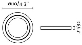 Rama Spot directionabil, incastrabil, alb, diametru 11cm ARGON-R, 43401