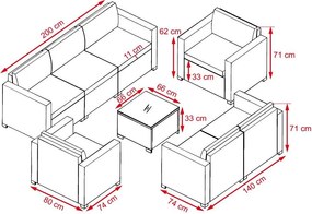 Set mobilier de grădină Avenberg DORADA gri/bej