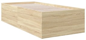 3280967 vidaXL Cadru de pat, stejar sonoma, 90x200 cm, lemn prelucrat