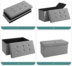 Taburet multifunctional pentru depozitare OTTOMAN, gri