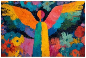 Tablou - Înger abstract cu flori (90x60 cm)