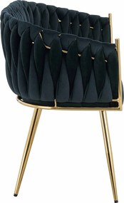 HR750 Neagră din Caifea Canapea cu Picioare Aurii