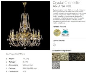 Candelabru Cristal Bohemia Exclusive 8 brate ARIANA VIII.