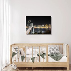 Tablou pe sticlă cu podul Brooklin și New York (70x50 cm)