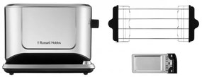 Russell Hobbs Attentiv 26210-56 Toaster pentru pâine, 1640W, 2 felii, 6 trepte, centrare, control tactil, LED, depozitare, ridicare ridicată, fără BPA și PFAS, Inox/Negru