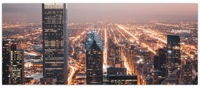 Tabloul cu metropolă luminată (120x50 cm)