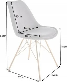Set de 4 scaune Scandinavia gri inchis/ auriu