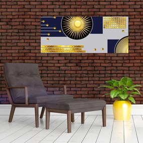 Tablou - Cercuri aurii (120x50 cm)