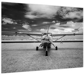 Tablou - Avion alb-negru și alb-negru (70x50 cm)