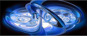 Tabloul abstract albastru (120x50 cm)