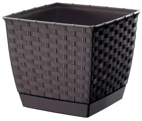 Ghiveci decorativ de flori, patrat, maro, 25x25x22 cm, Ratolla Square