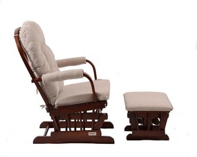 Fotoliu confortabil de relaxare cu taburet Catini TREVISO lemn închis