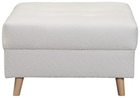 Taburet alb cu tapițerie din stofă bouclé Ariella – Ropez