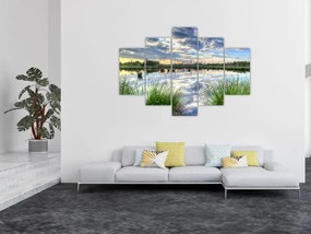Tablou cu lac și trestie (150x105 cm)