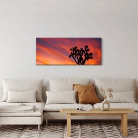 Tablou apus de soare deasupra siluetei unui copac (120x50 cm)