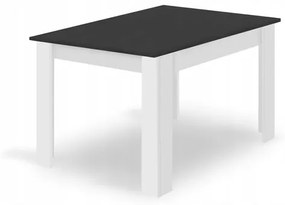 Masa de sufragerie neagra cu picioare albe MADO 120x80