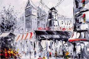 Tablou - Strada din Paris, pictură în ulei (90x60 cm)