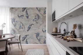 Fototapet, Koi, Blue, Rebel Walls