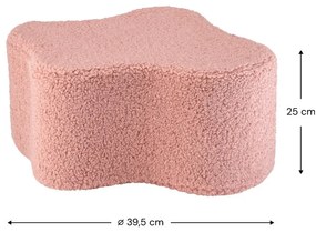 Puf de copii roz cu tapițerie din țesătură bouclé Cloud – Wigiwama