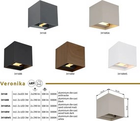 Aplica LED, Spot pentru iluminat exterior design modern IP54 Veronika nisip 10x10cm