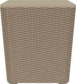 vidaXL Masă de grădină cu capac detașabil, maro deschis, polipropilenă