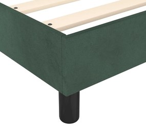 Cadru de pat box spring, verde inchis, 160x200 cm, catifea Verde inchis, 25 cm, 160 x 200 cm