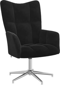 vidaXL Scaun de relaxare, negru, catifea