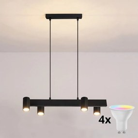 Brilagi - Lustru LED RGBW dimmabil suspendat pe cablu SELE 4xGU10/6,5W/230V negru