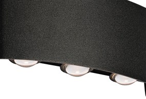 Aplică de perete exterioară neagră cu LED 6 lumini IP54 - Silly