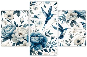 Tablou - Colibri cu flori (90x60 cm)