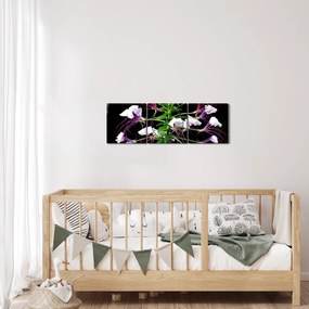 Tablou cu floare (cu ceas) (90x30 cm)
