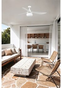 FARO 34363WT-11L Ventilator de tavan OUTWOOD L 1xE27/15W/230V alb, diam. 150 cm, WT, IP44 + telecomandă