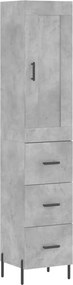 vidaXL Dulap înalt, gri beton, 34,5x34x180 cm, lemn prelucrat