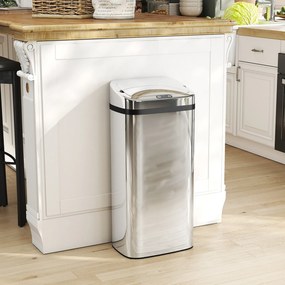 HOMCOM Cos de gunoi cu senzor 50L inox elegant | Aosom Romania