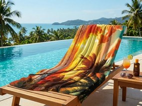 Prosop XXL de plaja cu uscare rapida AURORIA colorat 150 x 210 cm, 100% microfibra