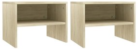 vidaXL Noptiere, 2 buc., stejar sonoma, 40x30x30 cm, lemn prelucrat